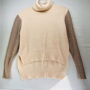 Lulu's Cream and Brown Turtleneck Sweater